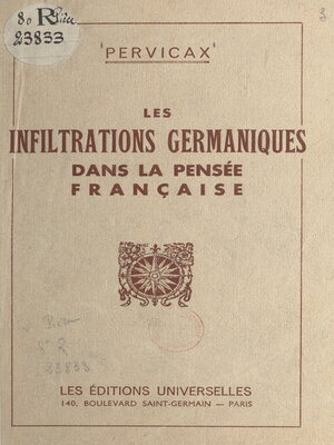 cover image of Les infiltrations germaniques dans la pensée française